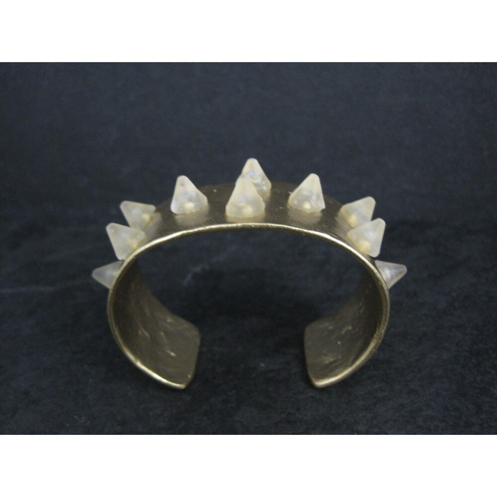 Michael Vincent Michaud Bronze Art Glass Spiked Cuff Bracelet Small 5.75"